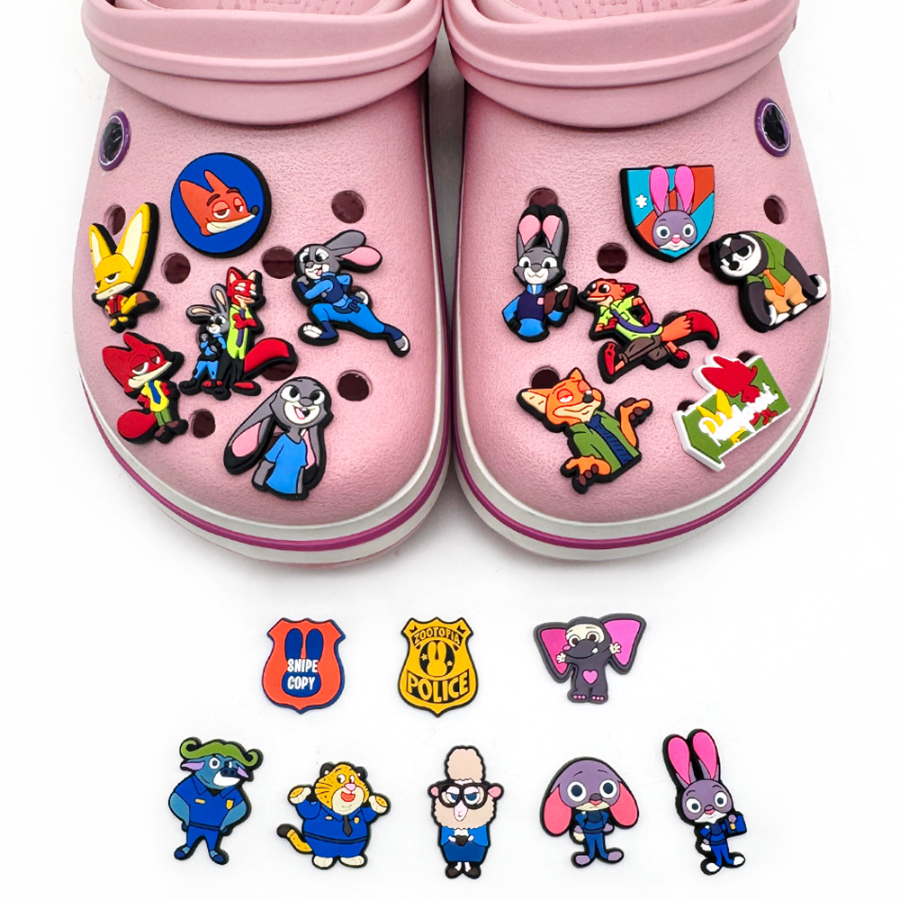 20 suit Crazy Animal City Hole Shoes PVC Soft Rubber Shoe Buckle Shoes Flower Shoes Decorative Garden Shoes Accessories Creative