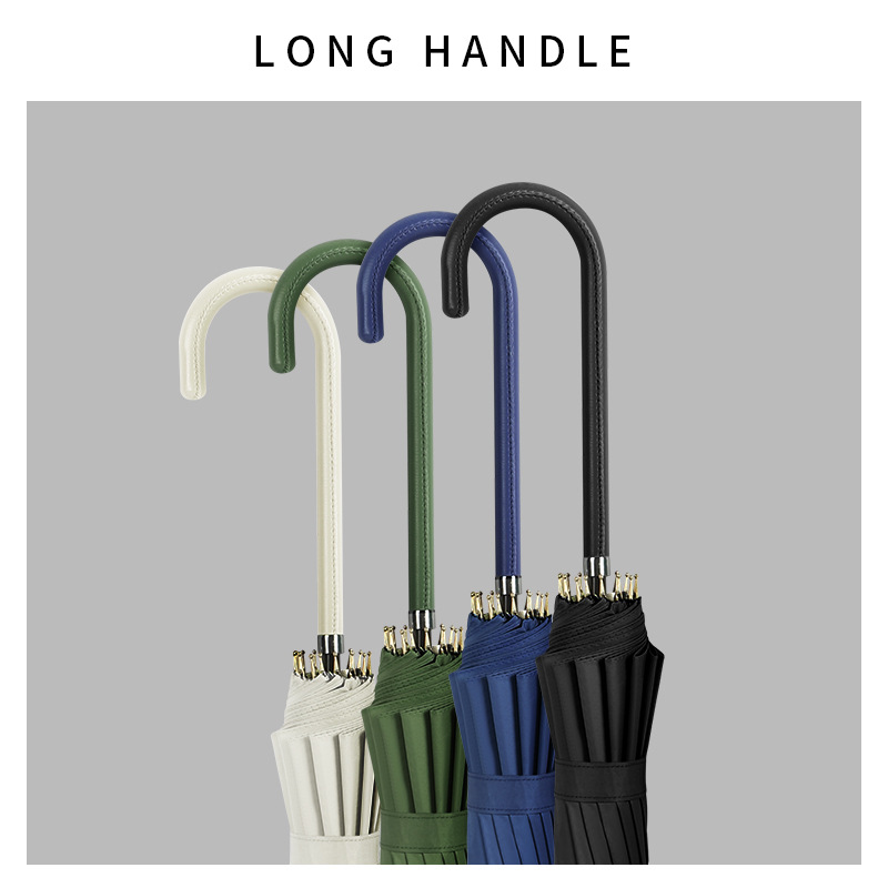 Picture of Large wholesale 16 bone automatic long handle umbrella sunshade sunscreen straight rod umbrella men's and women's dual-use umbrella customized advertising