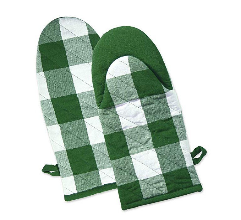 Picture of Amazon Household Oven Microwave Oven Anti-scald Gloves High Temperature Cotton Plaid Thickened Kitchen Baking Heat Insulation Pad