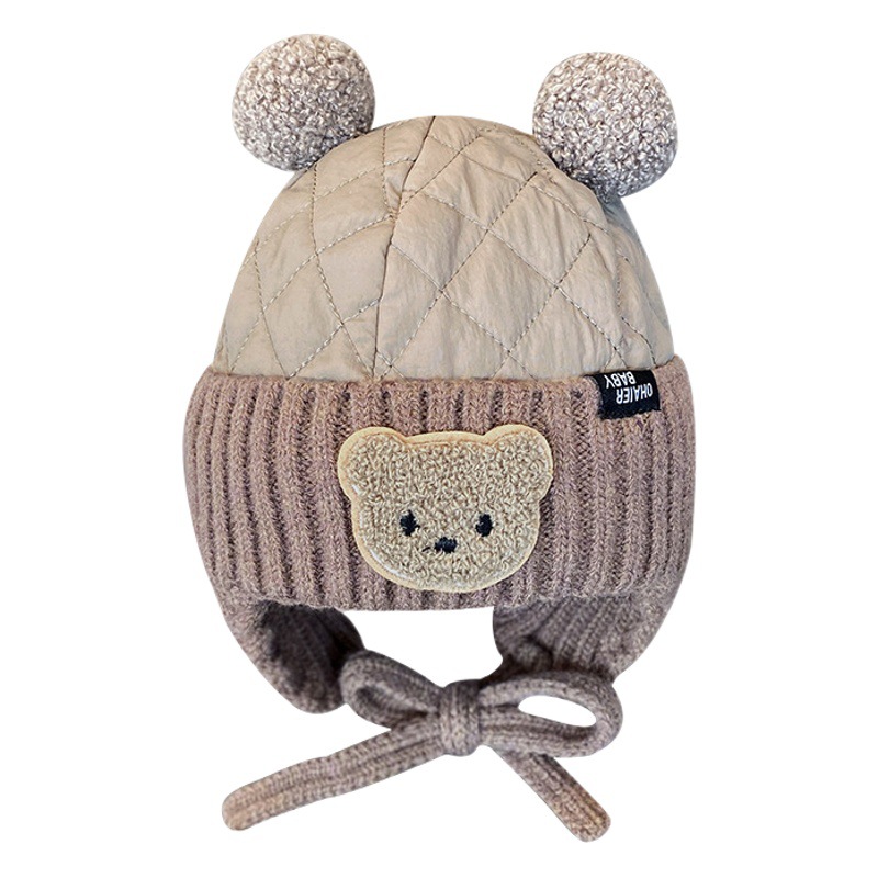 Baby Hat Autumn and Winter Boys and Girls Cute Bear Ear Protection Hat Winter Baby Warm Thunder Cap Winter
