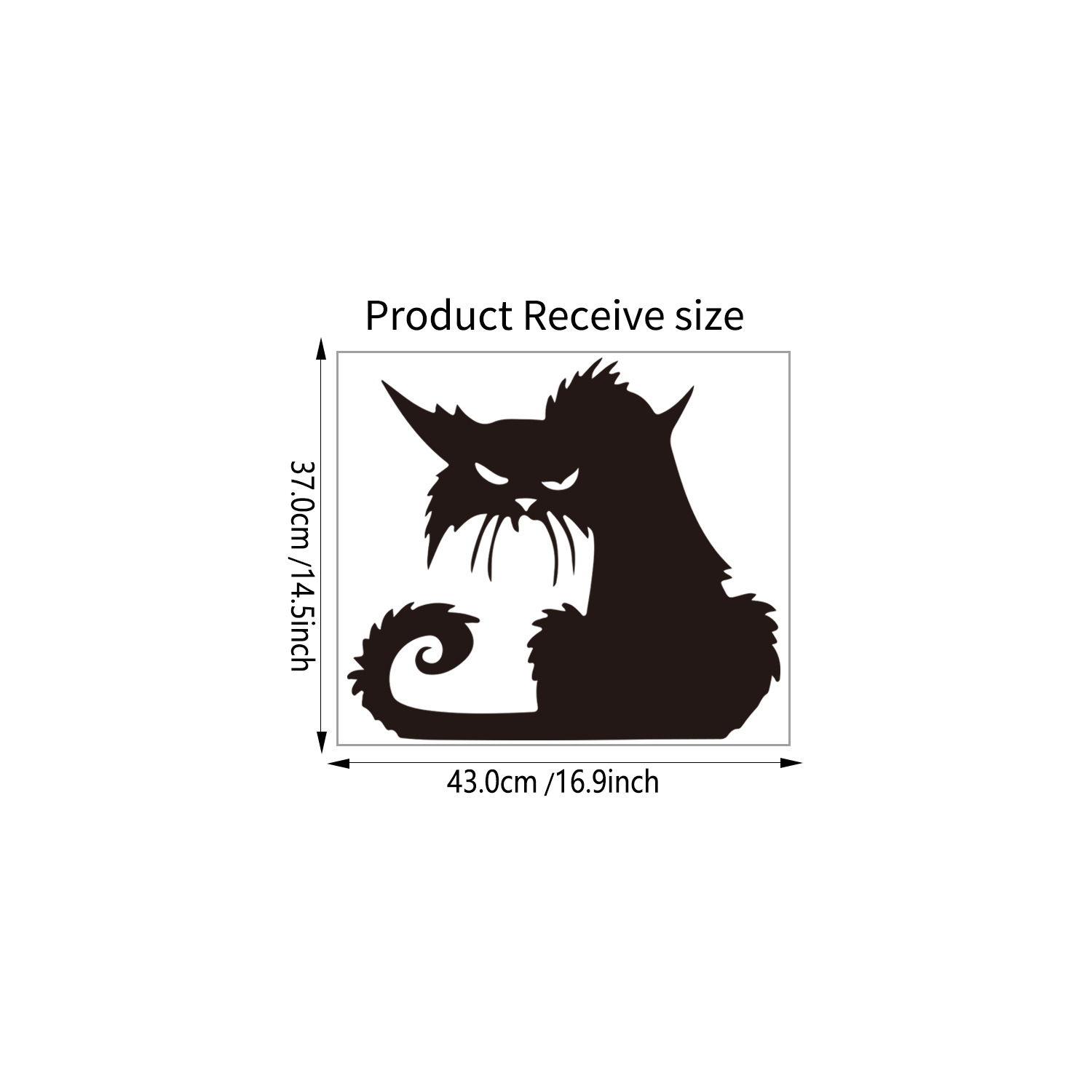 Picture of Carved domineering cat Halloween black cat wall stickers living room bedroom background decoration cross-border removable stickers A201
