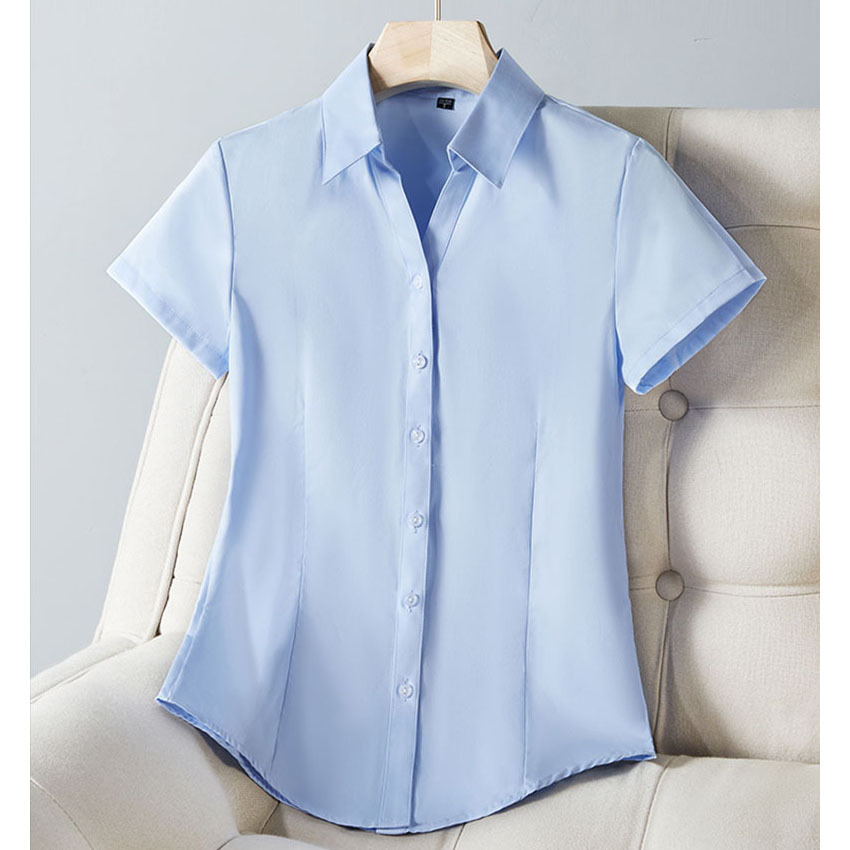Picture of Women's Civil Servant Interview Application Professional Work Clothes White Shirt Women's Short-Sleeved Shirt College Students Slim and Elegant