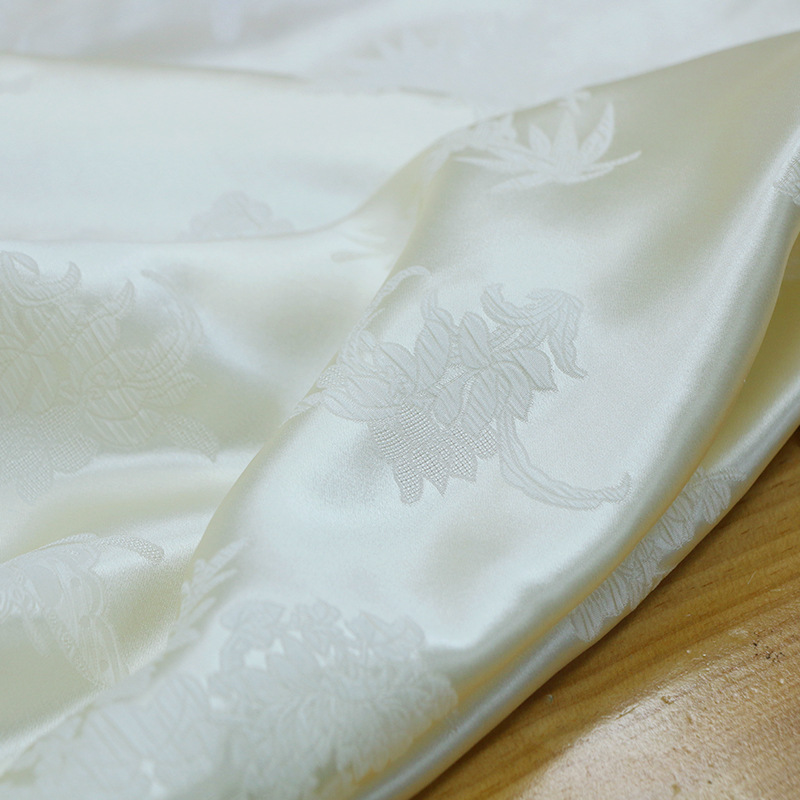 Four Gentlemen Silk | Plum, Orchid, Bamboo, and Chrysanthemum Crown Pleated Jacquard Silk Fabric with Embossed Pleats New Chinese Style National Fabric