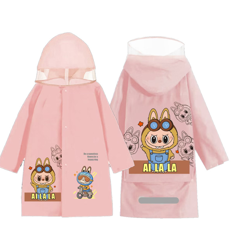 Picture of Kidsren's Whole Body Primary and Secondary School Students' Enlarged Schoolbags Baby Ponchos Thickeneded Long Waterproof Kindergarten Raincoats