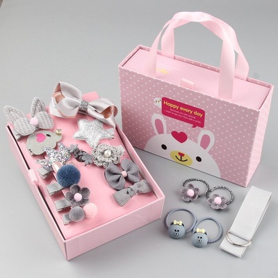 Picture of Korean Style Hair Accessories, Kidsren's Hairpins, 18-Piece Set, Girls' Hair Accessories, Baby Cute Hairbands, Girls' Hairpins, Baby Headbands