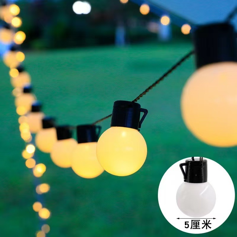 Cross-border LED bulb solar light string outdoor atmosphere light courtyard super bright decoration festival canopy camping lights