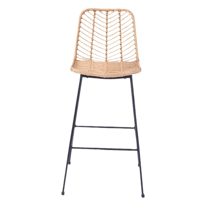 Courtyard Chair Rattan High Back Rattan Chair Bar Bar Chair Outdoor Rattan Chair Bar Chair Iron Outdoor Chair