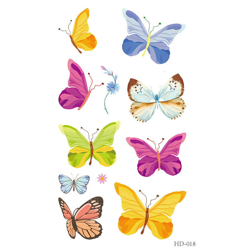 Picture of New Cross-border Cute Color Butterfly Tattoo Sticker Waterproof Small Fresh Children's Children's Six One Princess Face Sticker Color Sticker