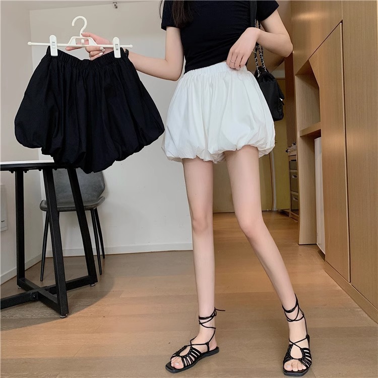 Picture of Short Skirt Wide Leg Bud Casual Staggered Waist Pants Slimming Loose Pumpkin Pants Bloomers Shorts Women's Summer 2024