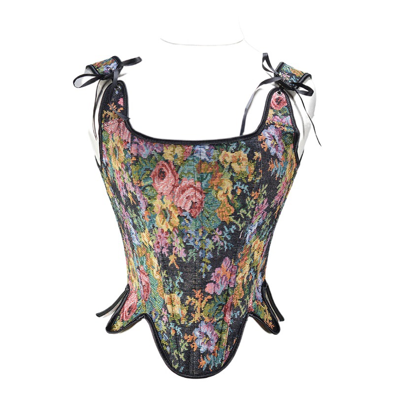 3103 French Peony Flower Retro Stacked Vest Bone Women's Outer Wear 2022 New European and American Palace Style Bra