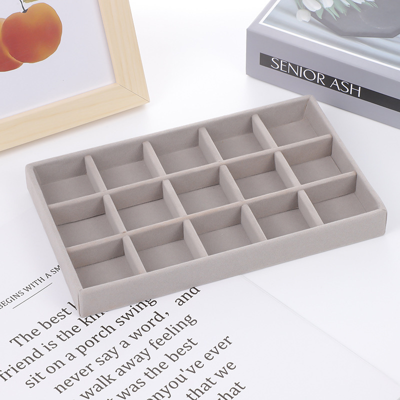 Picture of Cross-border in stock Flannel Jewelry Plate small size Beige Drawer Storage Jewelry Plate Home Display Storage Box