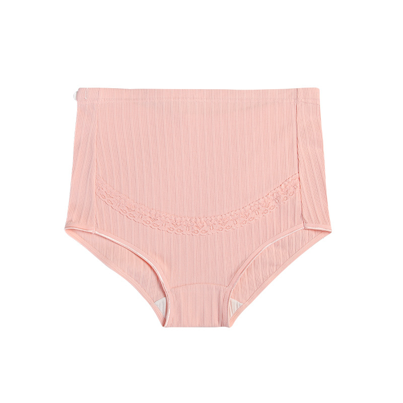 Picture of Lace Pregnant Women's Underwear Large Size Breathable High Waist Abdominal Adjustable Pregnant Rib Briefs Manufacturers Combed Cotton