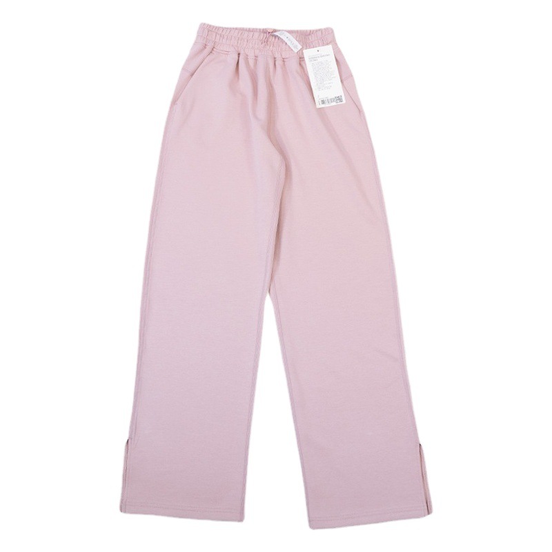 Yoga New Textured Drapey Slit Pants Wide-Leg Trousers Straight Slimming High Elastic Soft Women's Sports Wide-Leg Pants
