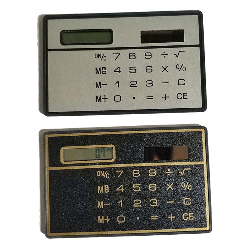 Cross-Border Card Calculator Mini Solar Calculator Ultra-Thin Convenient Card Holder Calculator Electronics
