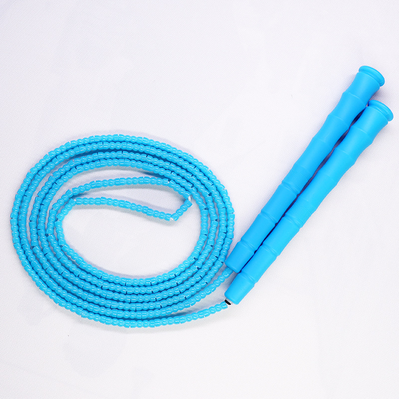Picture of Manufacturer Wholesale Children's Fitness Sports Pattern Skipping Rope Kindergarten Competition Soft Bead Bamboo Skipping Rope for Primary School Students