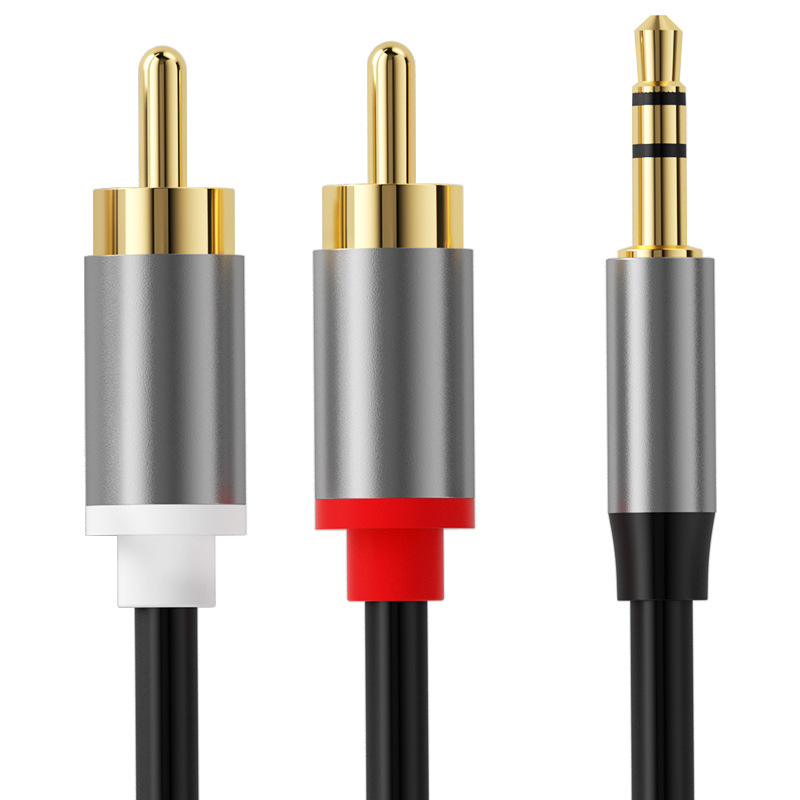 Picture of Factory wholesale 3.5mm one and two turn double Lotus audio cable audio computer mobile phone cable RCA audio cable