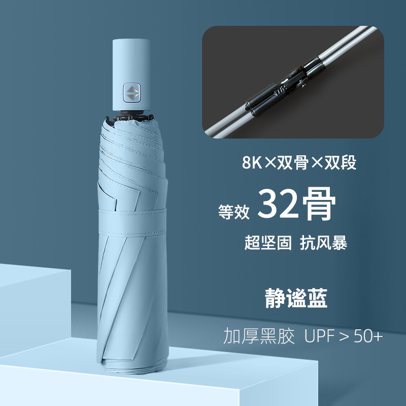 Picture of Umbrella Full-automatic Umbrella Men's Large Wholesale Advertising Umbrella Women's Sunlight and Rain Dual-use Sunscreen Anti-Purple