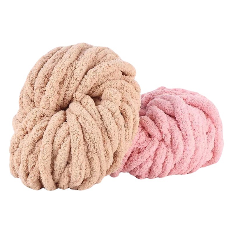 Thick wool chenille blanket sub-thread super thick ice island wool hand-woven single strand super thick ice strip line animal nest line