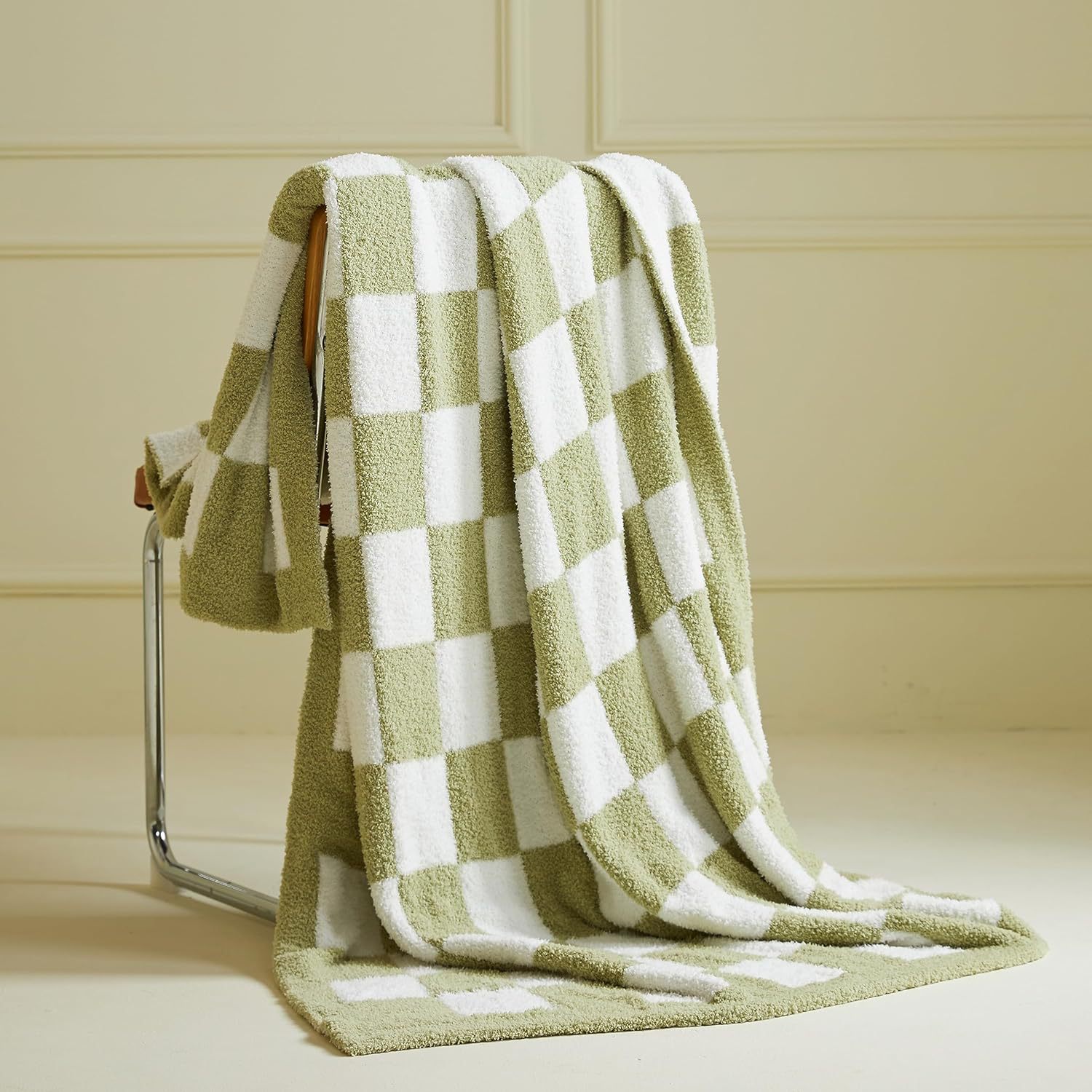 Half Fleece Chessboard Plaid Knitted Blanket Sofa Office Nap Blanket Four Seasons Blanket Cover Blanket Decorative Blanket