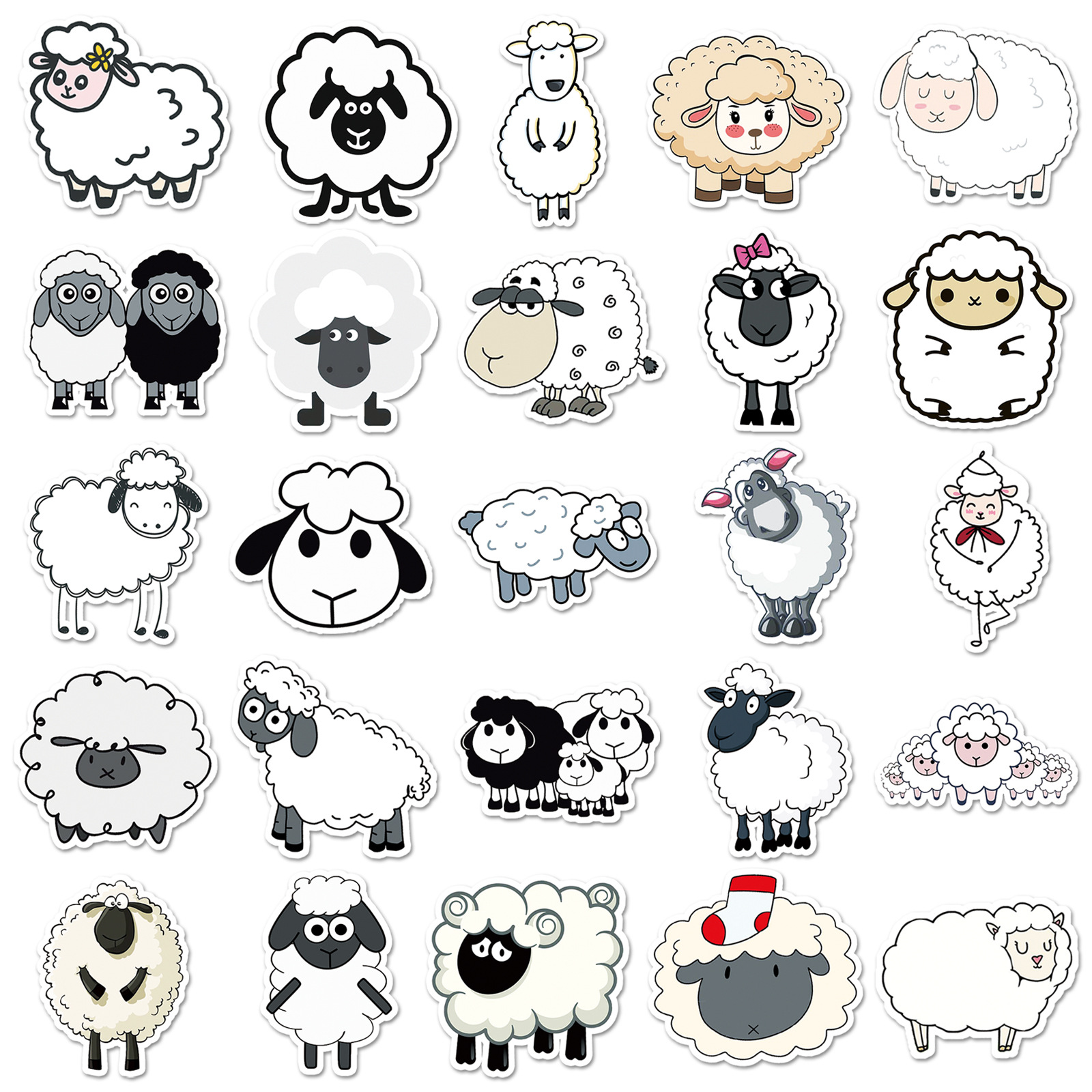 Picture of 50 Sheep Animal Personality Ins Wind Plant DIY Decorative Stickers Laptop Car Scooter Stickers