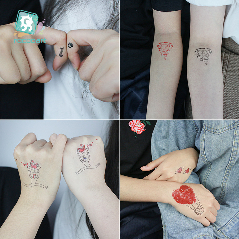 Picture of Ricklon Cross-border Waterproof Valentine's Day Tattoo Sticker Couple Confession Small Fresh Tattoo Sticker Wholesale Tattoo