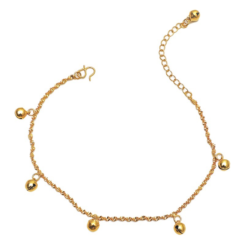 Picture of No fading foreign trade fashion simple tremolo with 24k plated gold anklet Vietnam gold love Bell anklet women