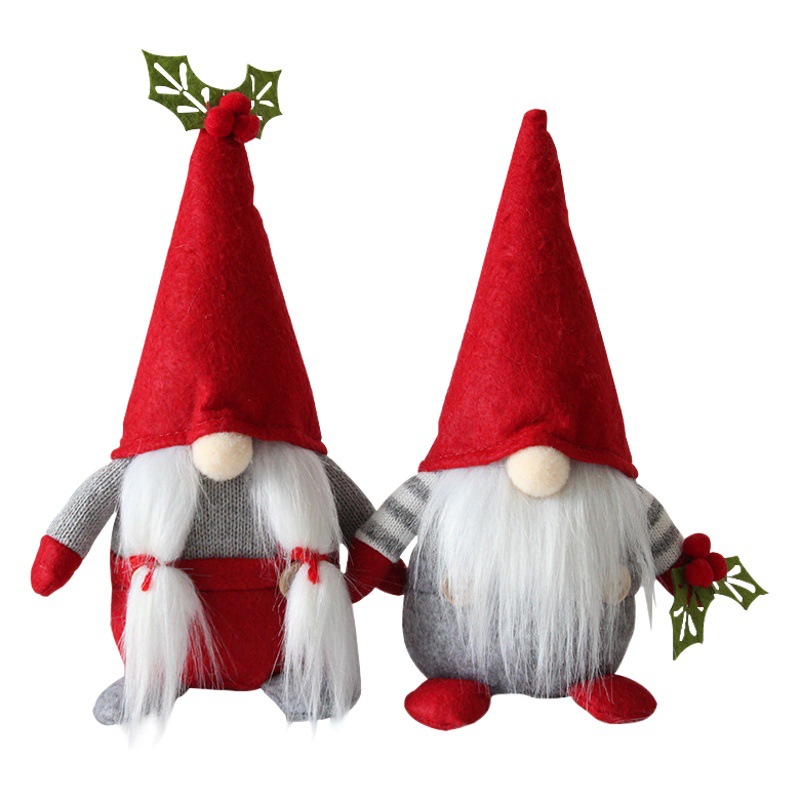 Christmas Decorations Cherry Faceless Old Man Doll Window Decorations Dwarf Standing Plush Doll Doll Play