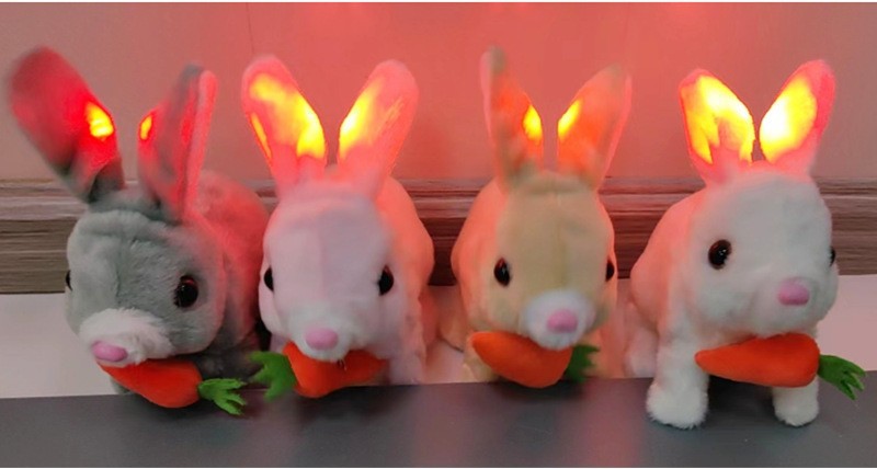 Picture of Plush electric small white rabbit simulation pet radish rabbit will run will call children play house girl pet toy