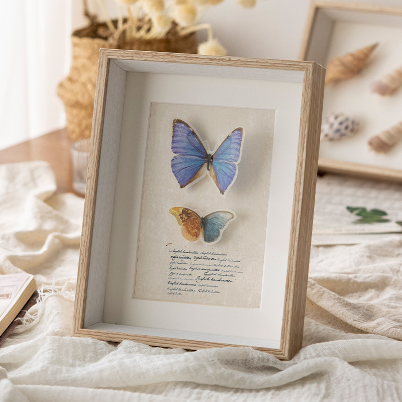 Picture of Stereo Hollow Specimen Frame diy Handmade Photo Frame Table Butterfly Insect Clay Preservation Mounting Frame Dried Flower Photo Frame