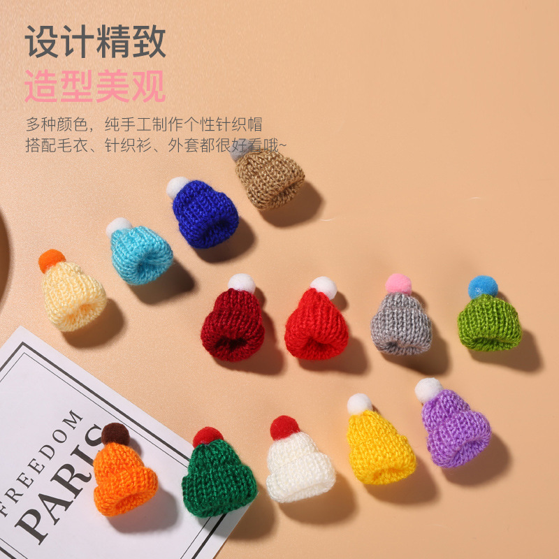 Spot Wool Knitted Hat Korean Style Mini Hat 3.5*5 Plush Ball Accessories Christmas Toys