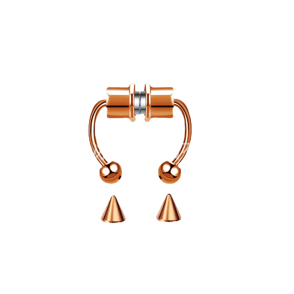 Picture of 2021 New Hot Sale Stainless Steel Magnet Nose Ring Non Perforated False Nose Ring Horseshoe Type Nose Hoop Ring
