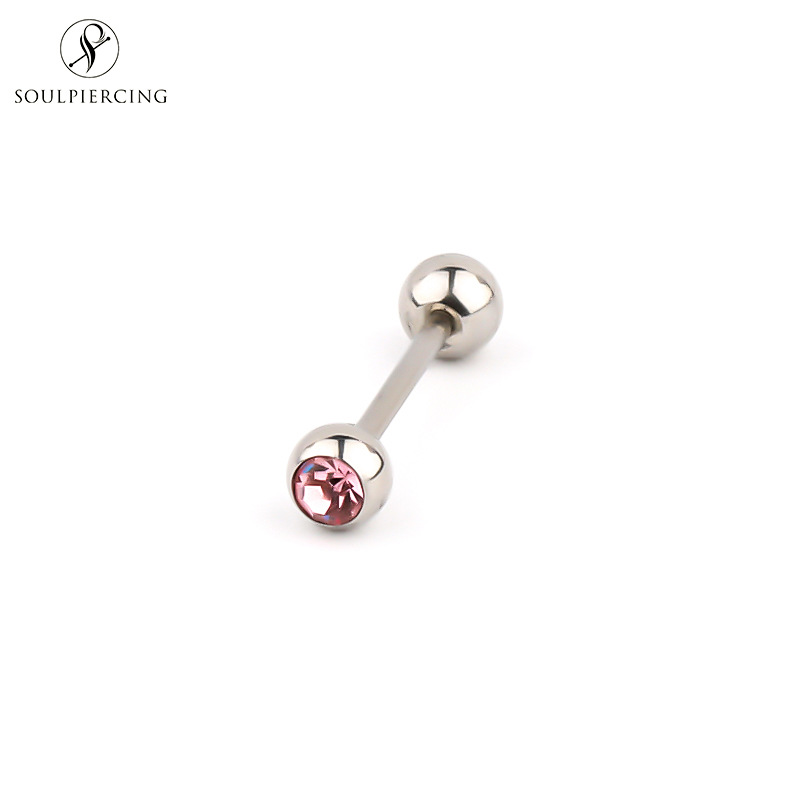 Picture of Stainless Steel Tongue Rings, Piercing Jewelry for Hot Girls, Lip Studs, Nipple Studs, Tongue Studs, Titanium Steel Tongue Studs, Cross-Border Multi-Color Ins Style
