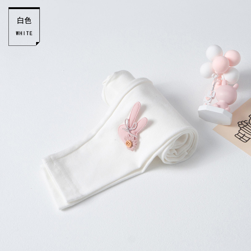 Picture of Wool Stand Girls' Leggings Spring Cartoon Children's Outer Wear Knitted Pants Girls Outer Wear Stretch Pants Solid Color