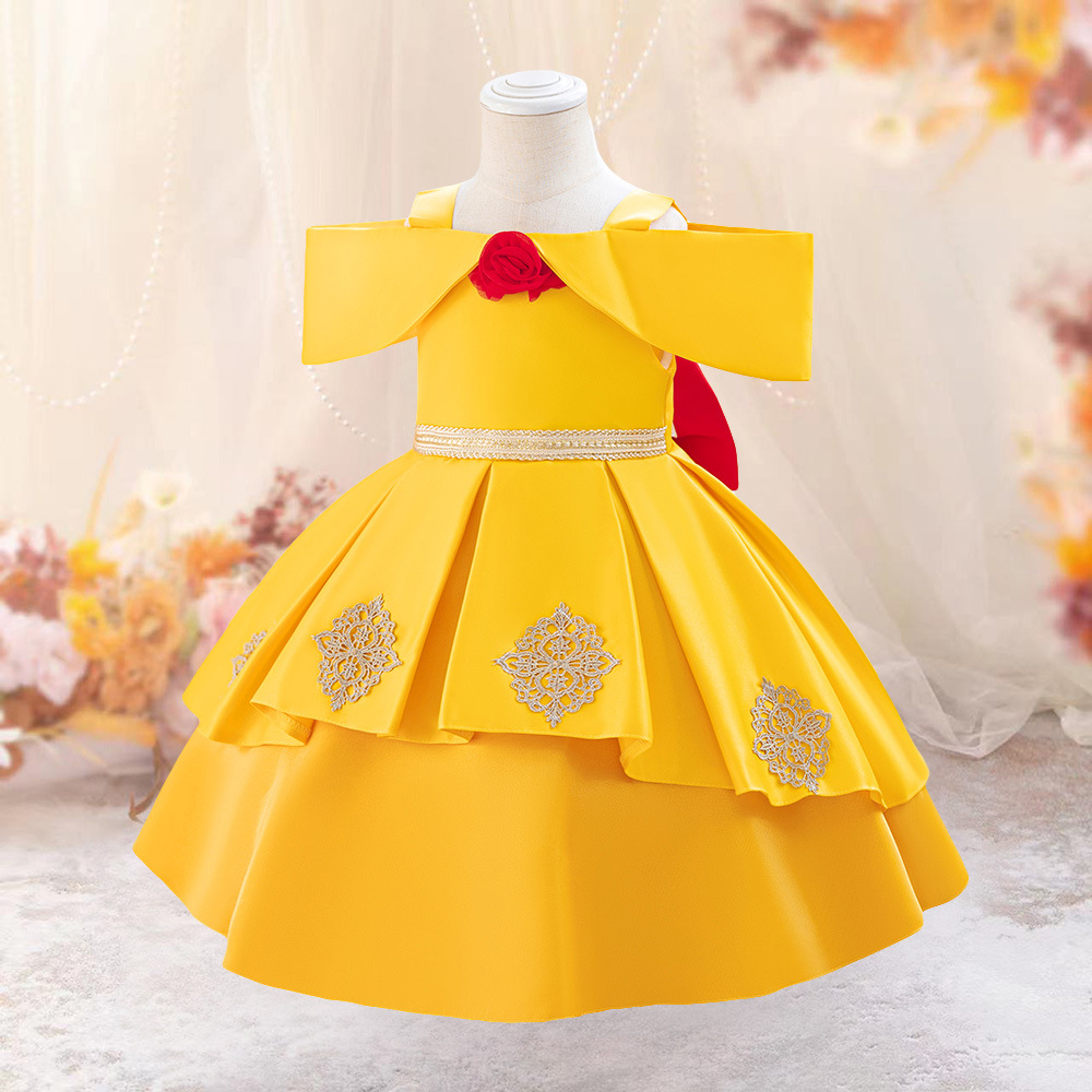 Picture of Wholesale Bell Princess Baby Puff Dress Children's Dress Beauty and Beast Girls Baby Princess Dress