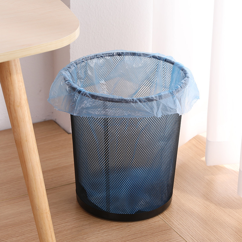 Picture of Metal Mesh Office Round Trash Can Household Wrought Iron Large Trash Basket Kitchen Storage Bucket Wholesale