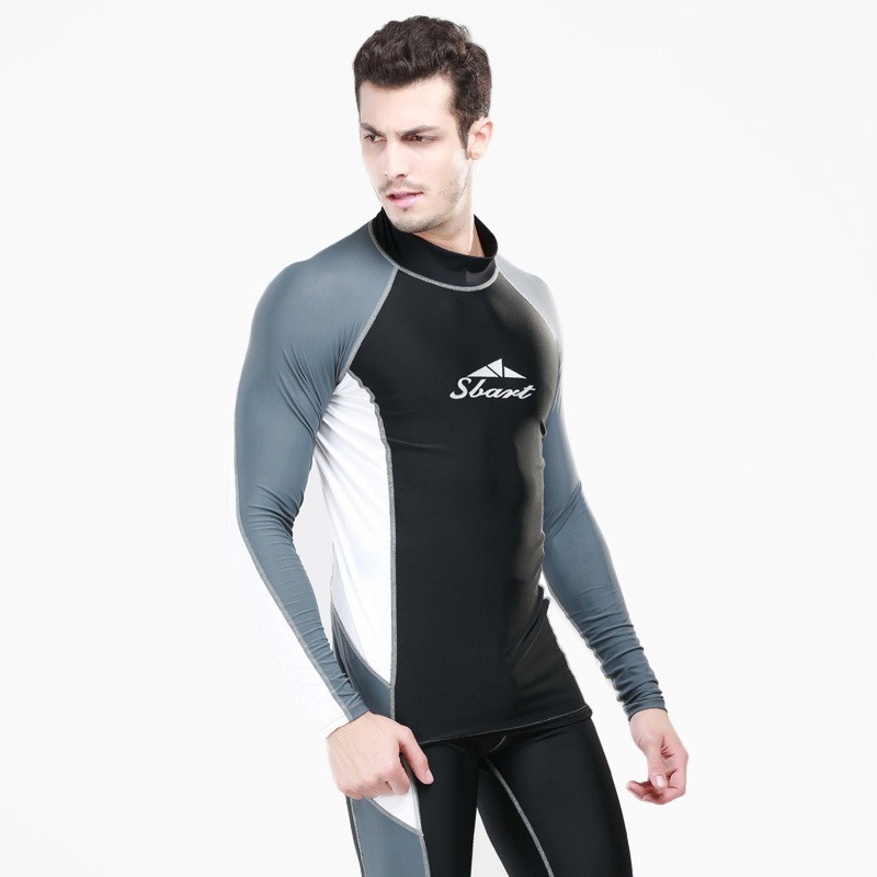 Picture of Sharbat men's long-sleeved diving suit sun protection swimsuit quick-drying jellyfish suit top snorkeling slim diving swimsuit