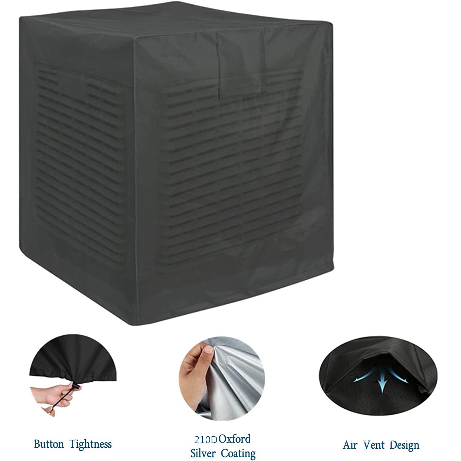 Wholesale Cross-Border Outdoor Square Vertical Air Conditioner Cover Outdoor Unit Air Conditioner Cover Rain Cover Central Air Conditioner Protective Cover