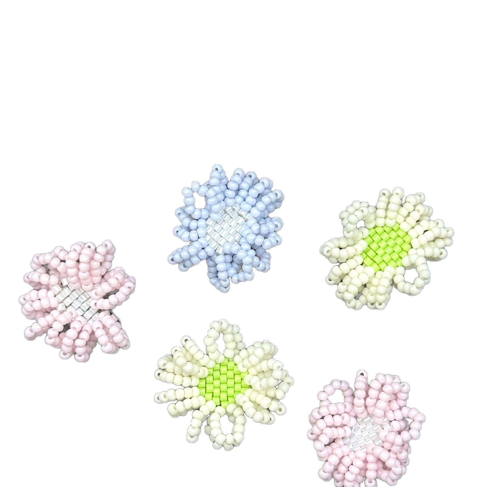 Picture of Small fresh daisy flower DIY hand-woven beaded hairpin hair ornament earrings material accessories