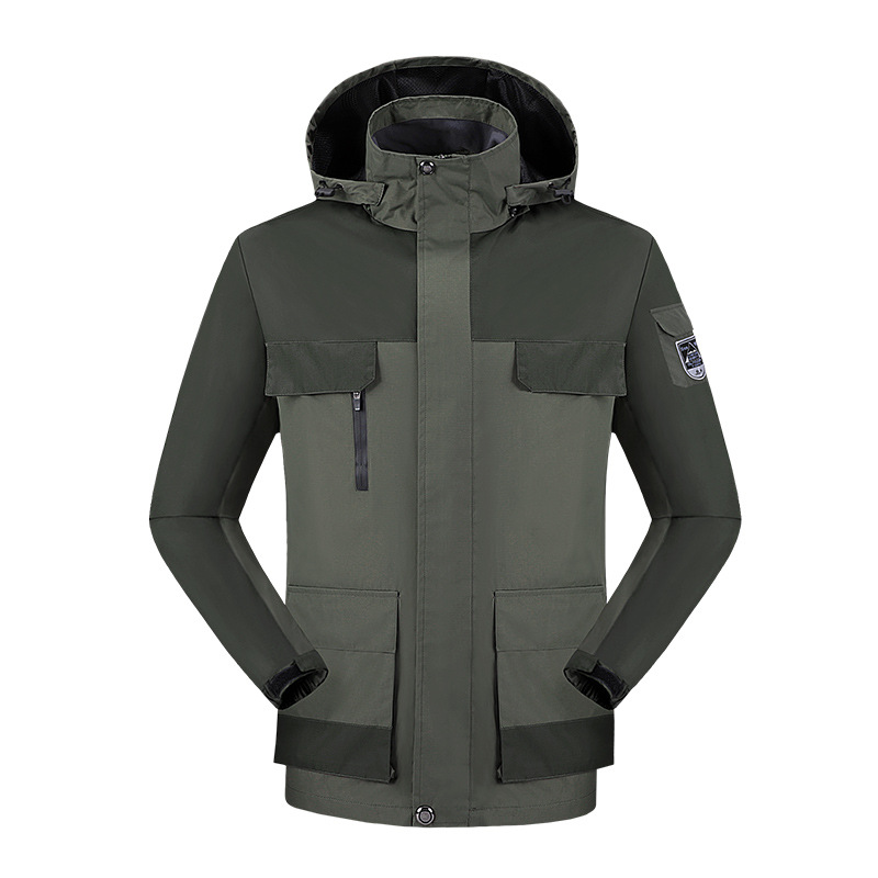 Picture of Amazon Couple Jacket Outdoor Large Size Hooded Windproof Waterproof Mountaineering Fishing Cargo Jacket for Men and Women