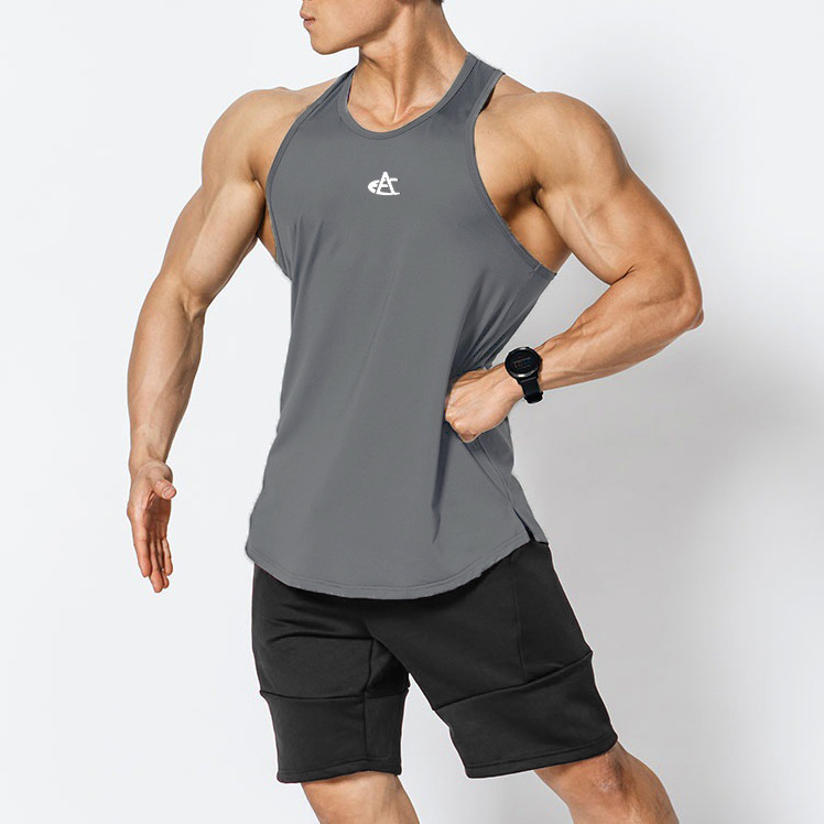 Muscle Fitness Men's Summer New Cotton Elastic Sleeveless Vest Running Exercise Equipment Training Cross-Border
