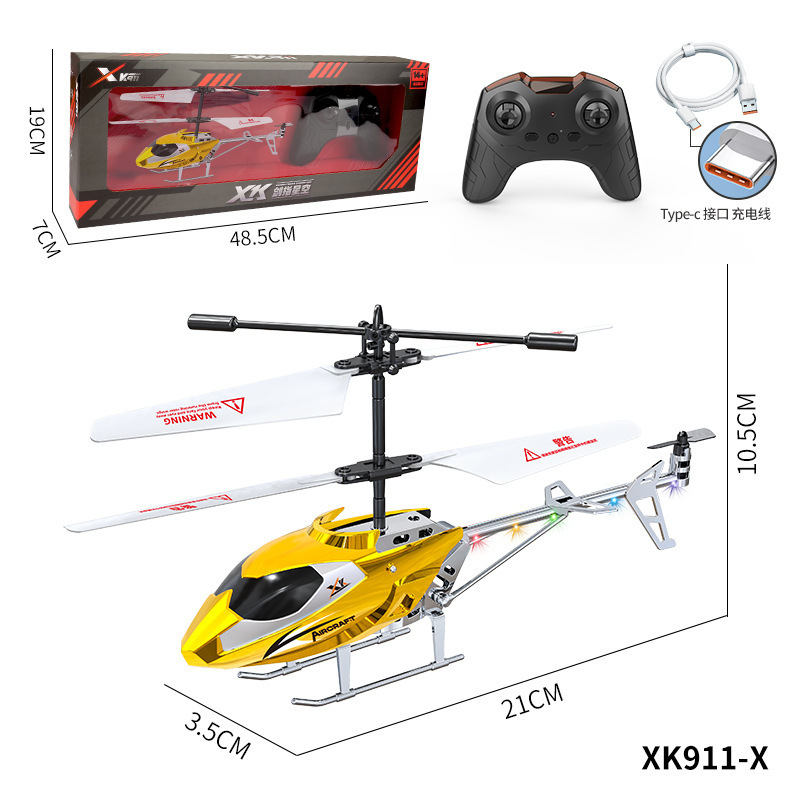 Picture of Remote Control Airplane Toy 3.5 Channel Crash-Resistant Light-Up Helicopter Model Drone Children's Sensor Remote Control