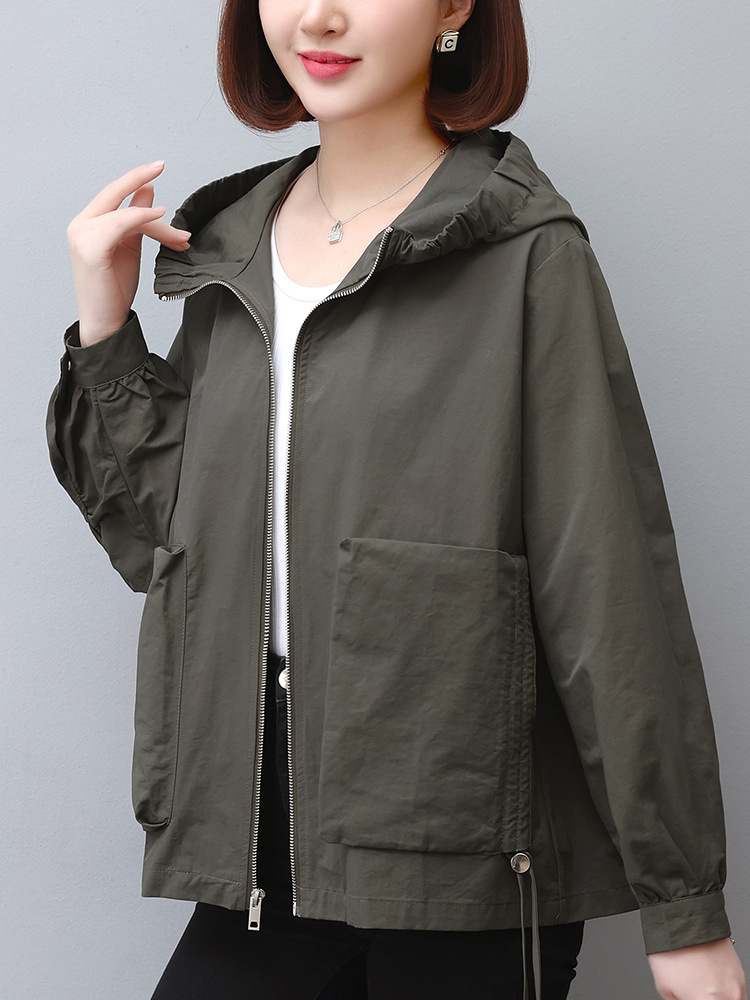 Picture of Mom Hooded Jacket Women's Short Spring and Autumn 2024 New Explosions High-end Sense Top Casual Loose Jacket