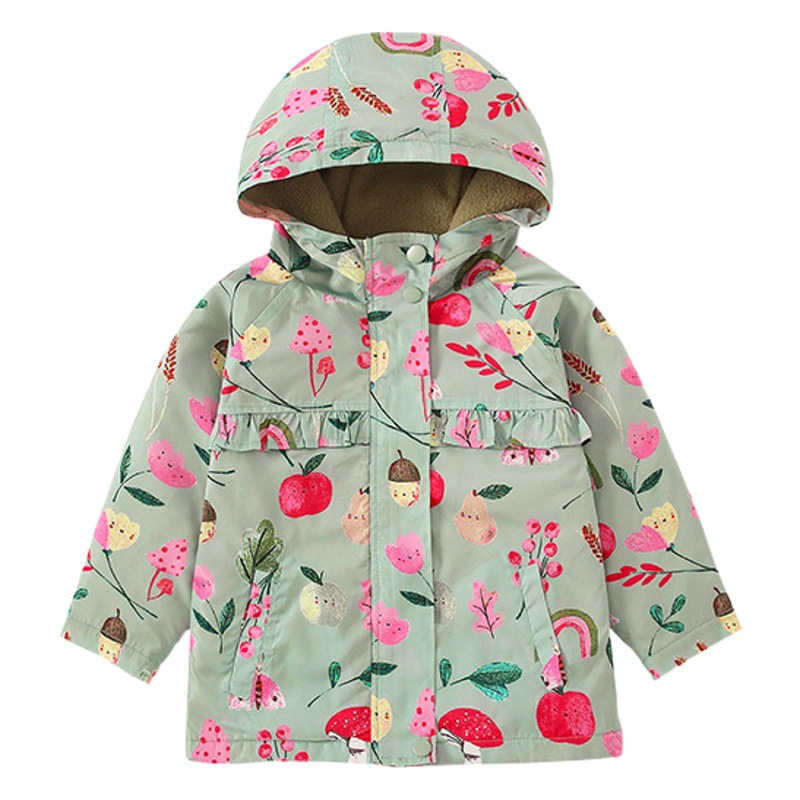 malwee autumn European and American small and medium-sized children's children's clothing coat baby trench coat long sleeve hooded zipper shirt top