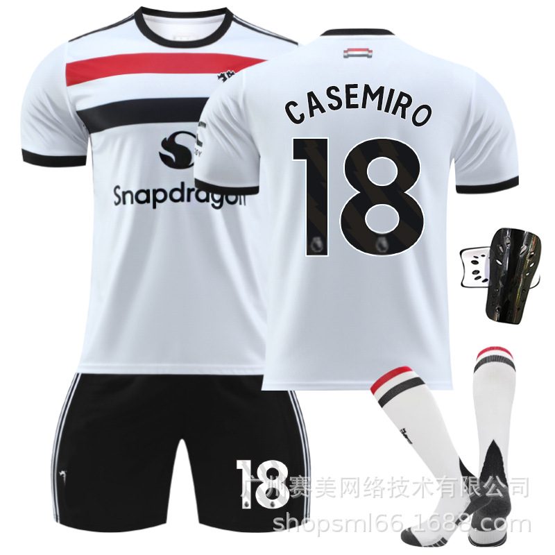 Picture of 2425 Red Devils Two-man White Football Jersey suit 10 Rashford 37 Menu 17 Garner Joe 7C Luo Men's Jersey