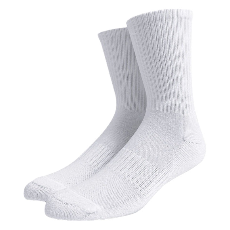 Thickened Men's and Women's Towel Bottom White Socks Sports Socks Terry Waist Pure White Black Running Socks Pure Cotton Basketball Socks