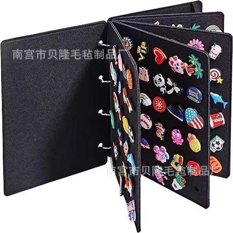 Picture of Felt Text Storage Book, Loose-Leaf Notebook, Travel Jewelry Badge Storage Bag, Detachable Binder, Jewelry Display Board