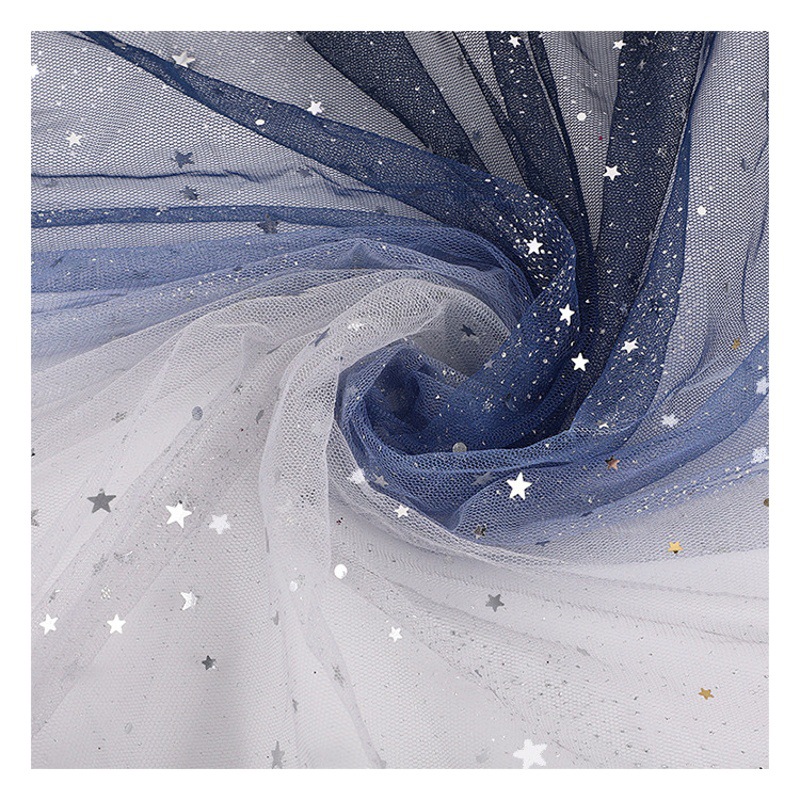Spot Gradient Star Gauze Mesh Cloth Hanfu Skirt Ancient Tang Suit Ancient Dress Children's Clothing Sequin Star Moon Mesh