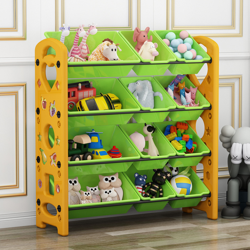 Picture of Children's Toy Storage Rack Household Kindergarten Baby Storage Rack Floor Multi-Layer Finishing Rack Storage Cabinet Plastic Basket