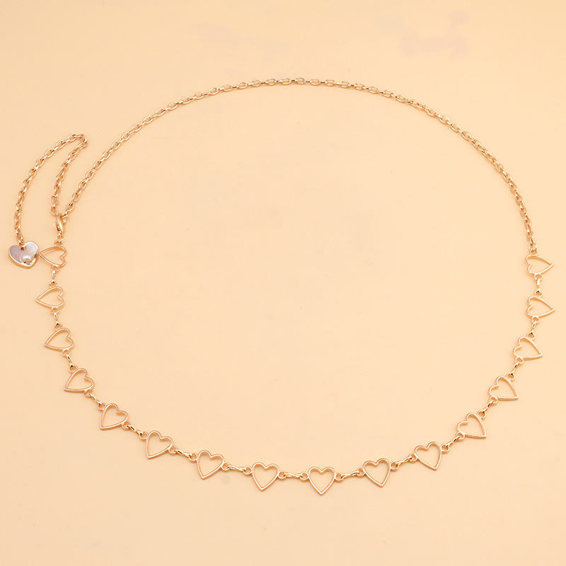 Picture of European and American Cross-Border Jewelry Simple New Cut Out Heart Size Peach Heart Waist Ornaments Cold Style Hip-Hop Pants Chain Waist Chain