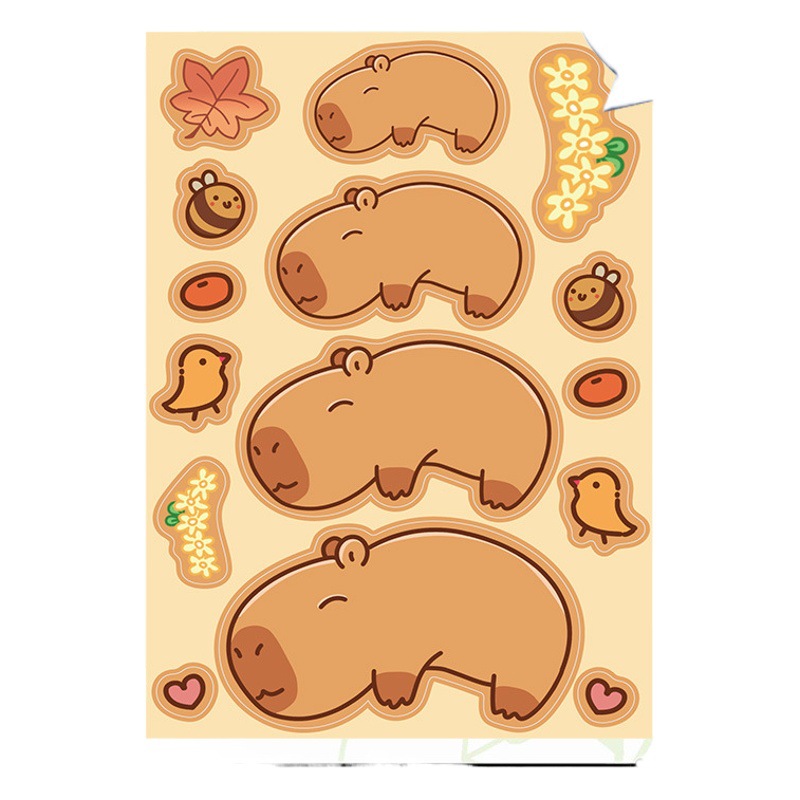 Toy Puzzle Stickers Cartoon Capybara Make a Face Face Changing Stickers DIY Waterproof Cute Animal Stickers